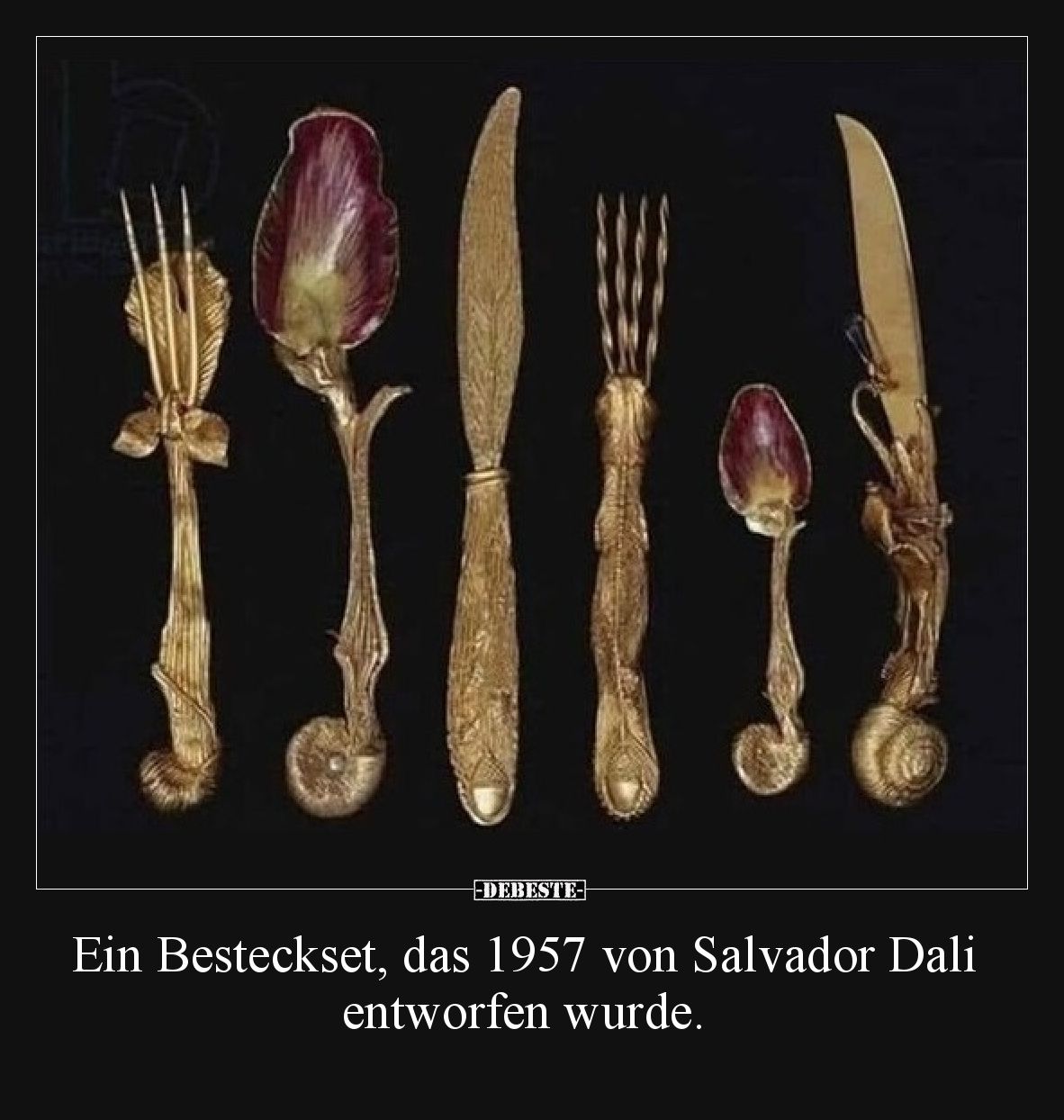 Ein Besteckset, das 1957 von Salvador Dali entworfen wurde.