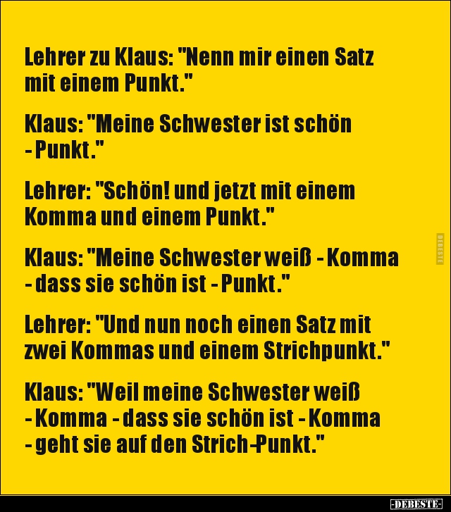 Lehrer zu Klaus: "Nenn mir einen Satz mit einem.." - Lustige Bilder | DEBESTE.de