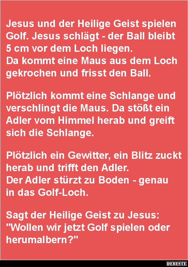 Jesus und der Heilige Geist spielen Golf.. - Lustige Bilder | DEBESTE.de