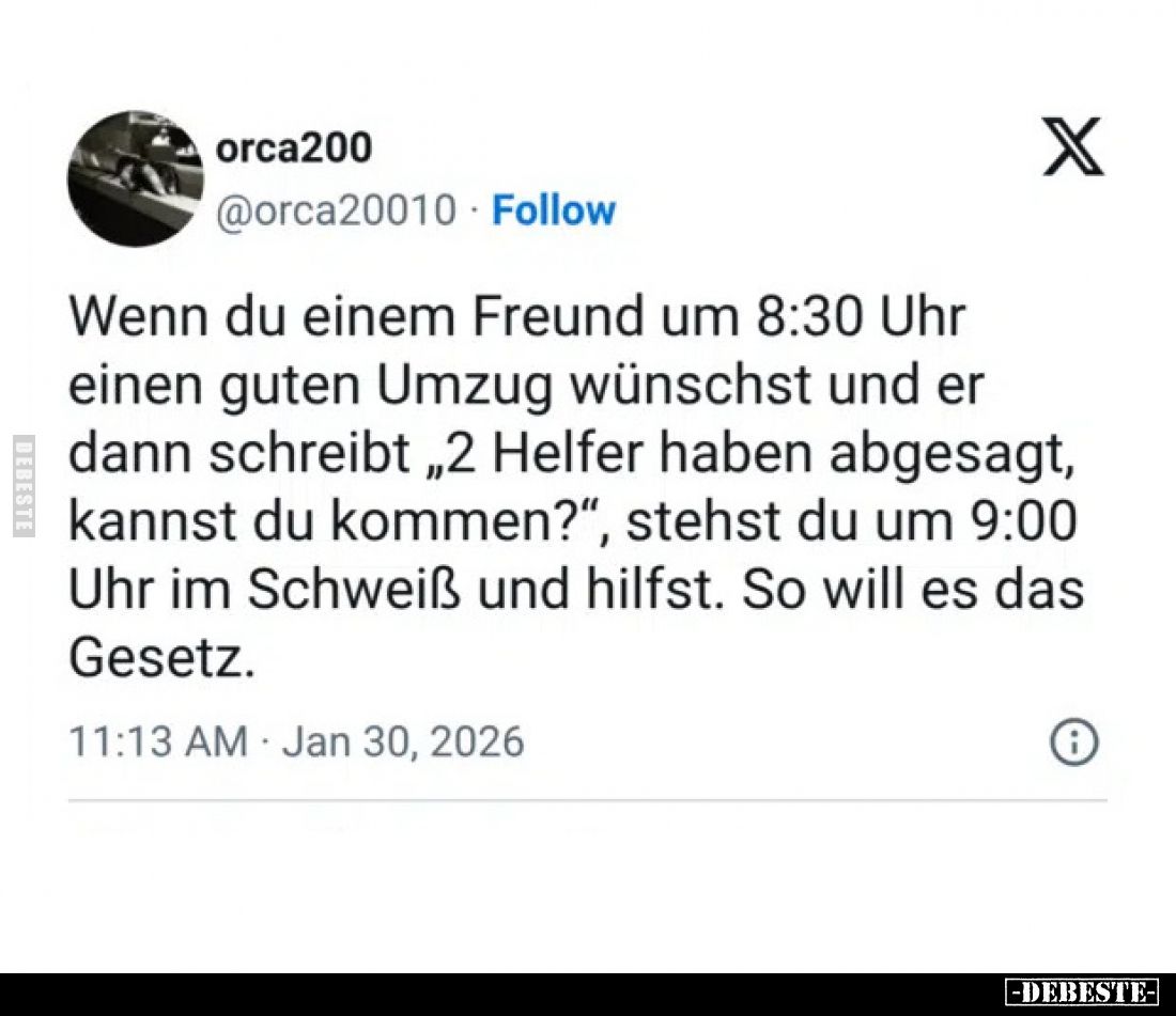 Wenn du einem Freund um 8:30 Uhr einen guten Umzug wünschst.. - Lustige Bilder | DEBESTE.de