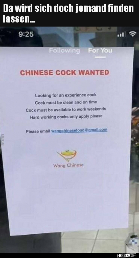 Da wird sich doch jemand finden lassen...