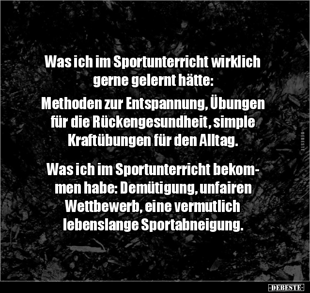 Was ich im Sportunterricht wirklich gerne gelernt.. - Lustige Bilder | DEBESTE.de