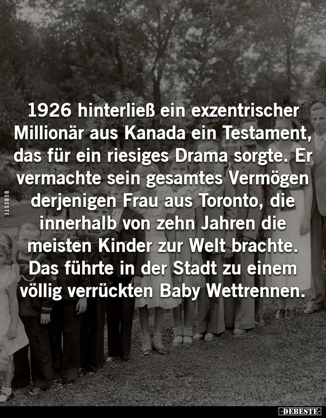 1926 hinterließ ein exzentrischer Millionär aus Kanada ein Testament, das für ein riesiges Drama sorgte.
Er vermachte sein g...