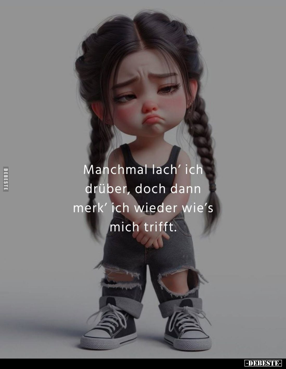 Manchmal lach' ich drüber, doch dann merk' ich wieder wie's mich trifft.