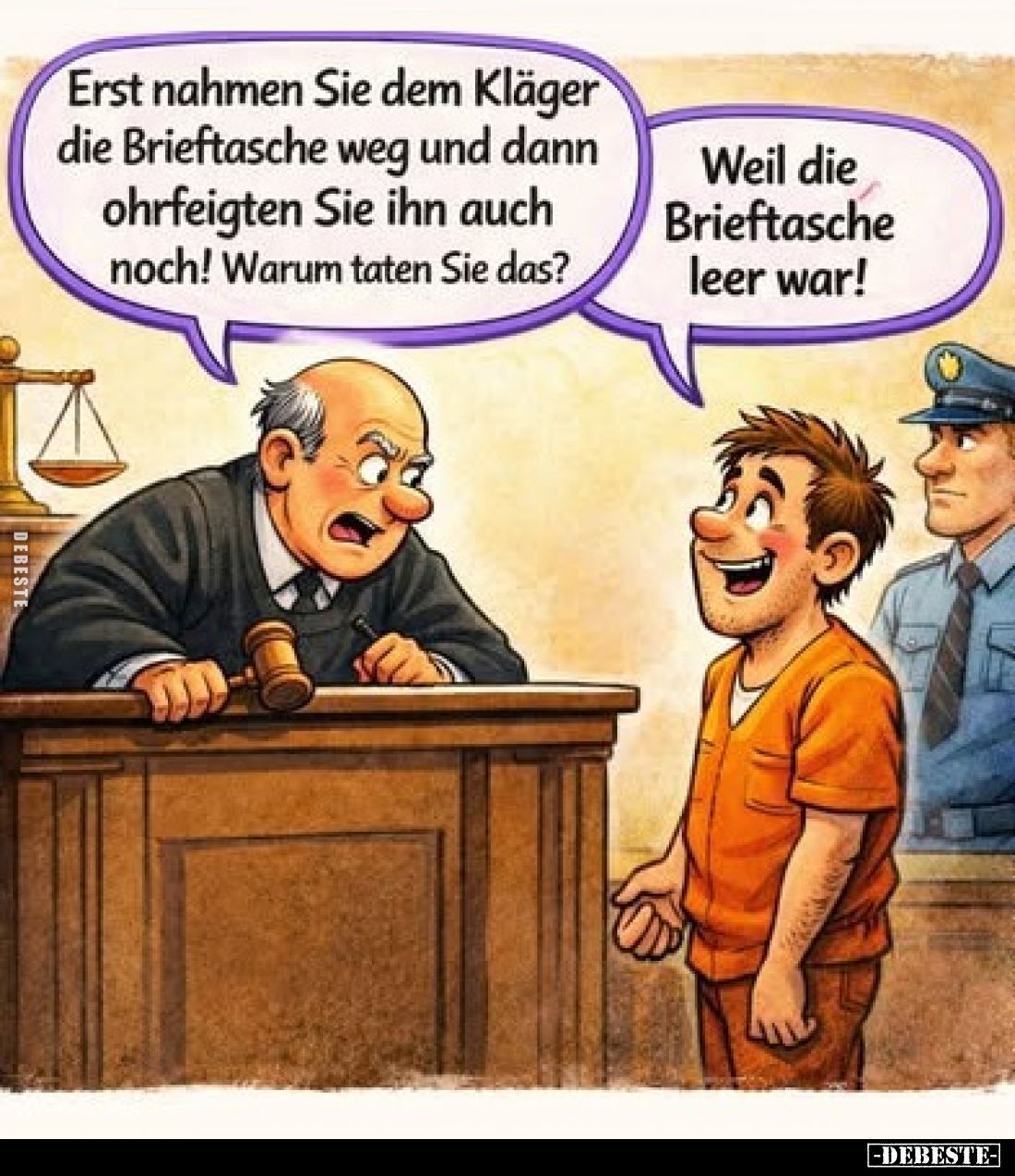 Erst nahmen Sie dem Kläger die Brieftasche weg und dann.. - Lustige Bilder | DEBESTE.de