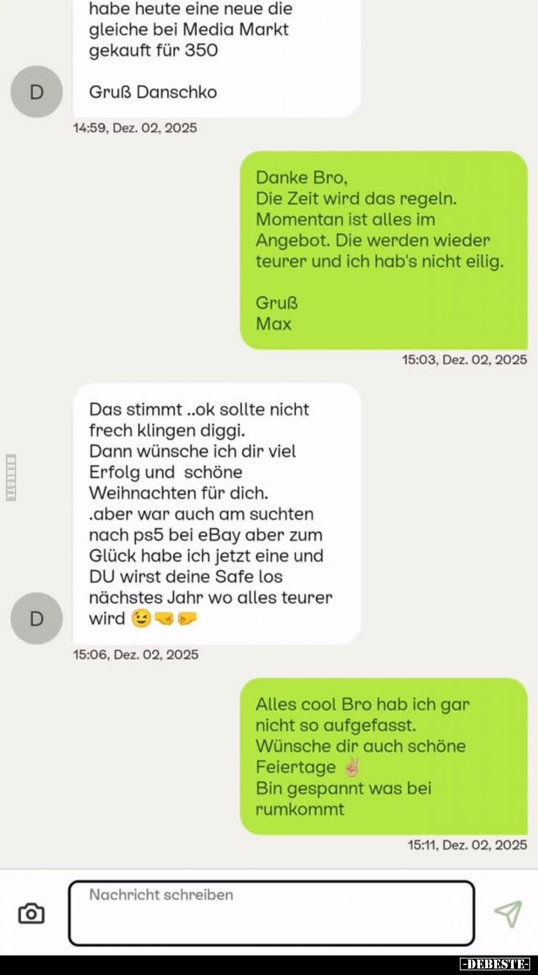 habe heute eine neue die gleiche bei Media Markt gekauft für 350.
Gruß Danschko.
-
Danke Bro, Die Zeit wird das regeln. Mo...