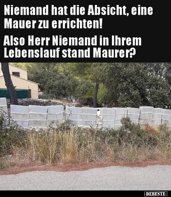 Niemand hat die Absicht, eine Mauer zu errichten!... - Lustige Bilder | DEBESTE.de