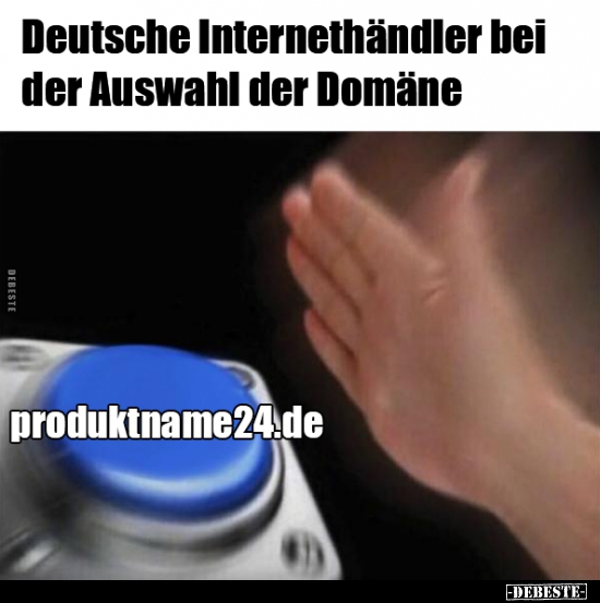 Deutsche Internethändler bei der Auswahl der Domäne...