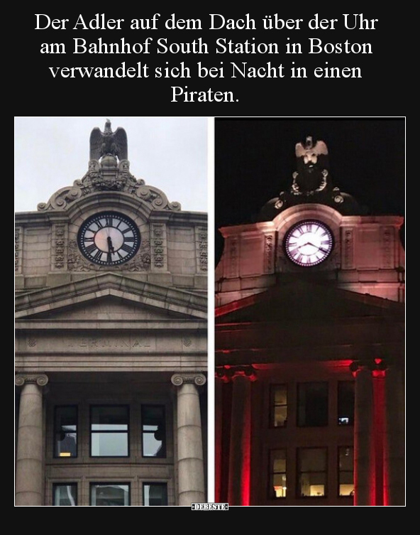 Der Adler auf dem Dach über der Uhr am Bahnhof South.. - Lustige Bilder | DEBESTE.de