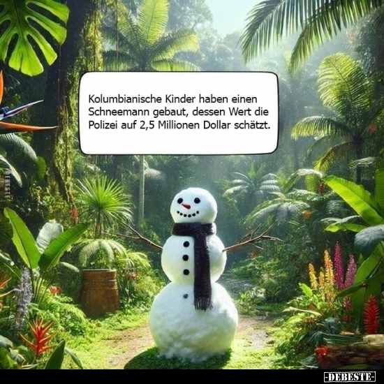 Kolumbianische Kinder haben einen Schneemann gebaut, dessen.. - Lustige Bilder | DEBESTE.de