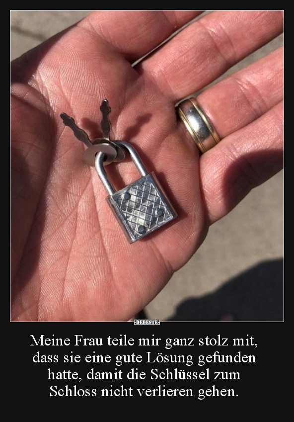 Meine Frau teile mir ganz stolz mit, dass sie eine gute..
