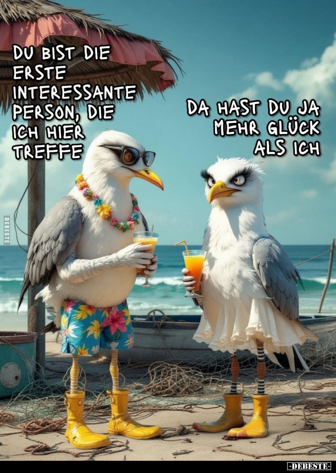 Du bist die erste interessante Person, die ich hier treffe. -
Da hast du ja mehr Glück als ich.