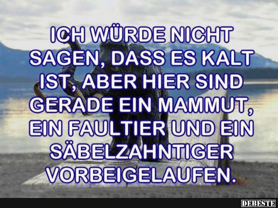 Ich würde nicht sagen, dass es kalt ist..