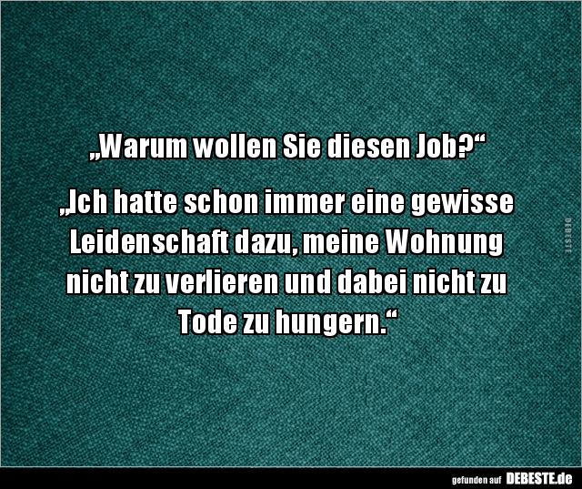 „Warum wollen Sie diesen Job?“ - Lustige Bilder | DEBESTE.de