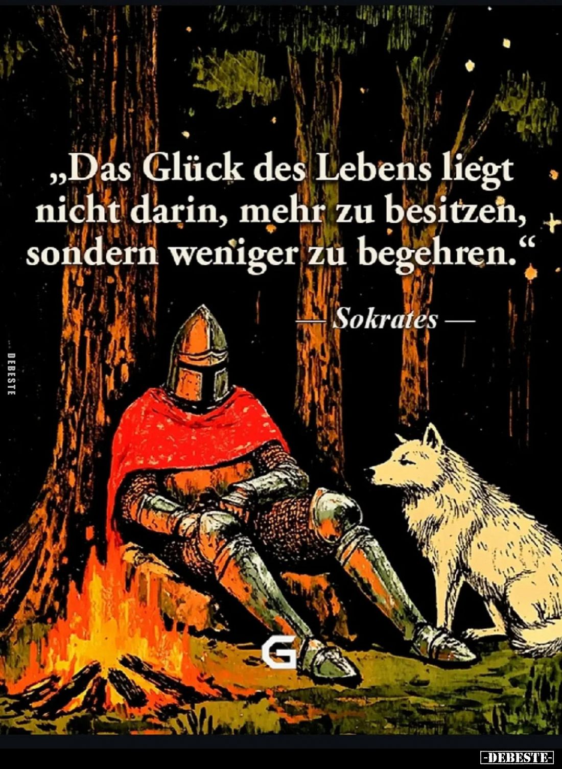 „Das Glück des Lebens liegt nicht darin, mehr zu besitzen, sondern weniger zu begehren.“
Sokrates