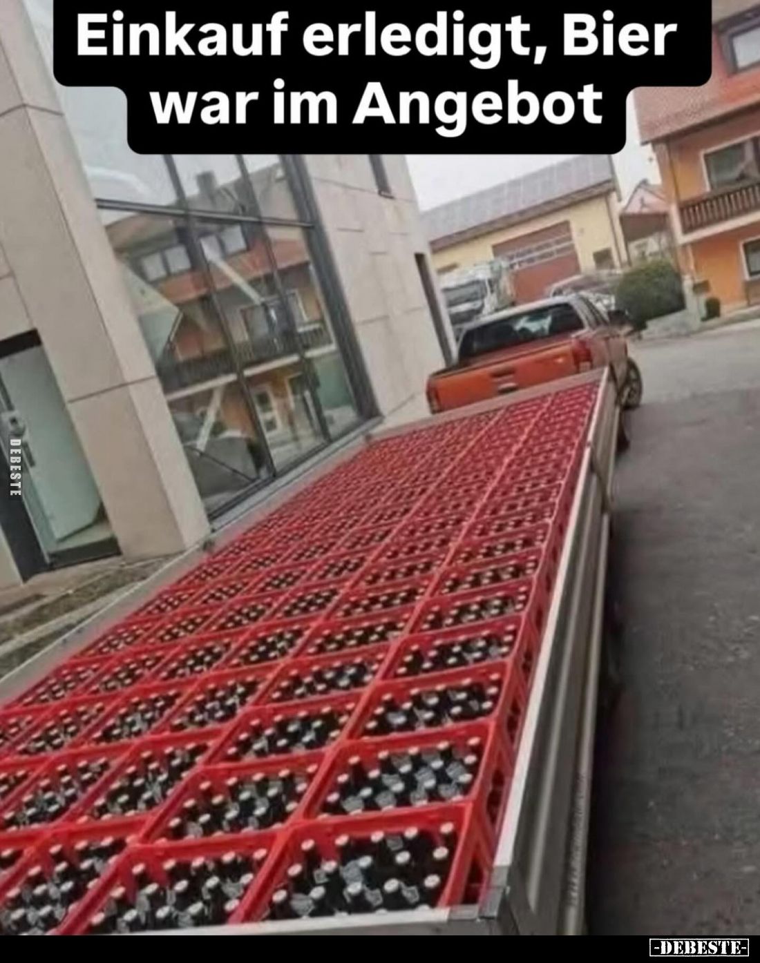 Einkauf erledigt, Bier war im Angebot.