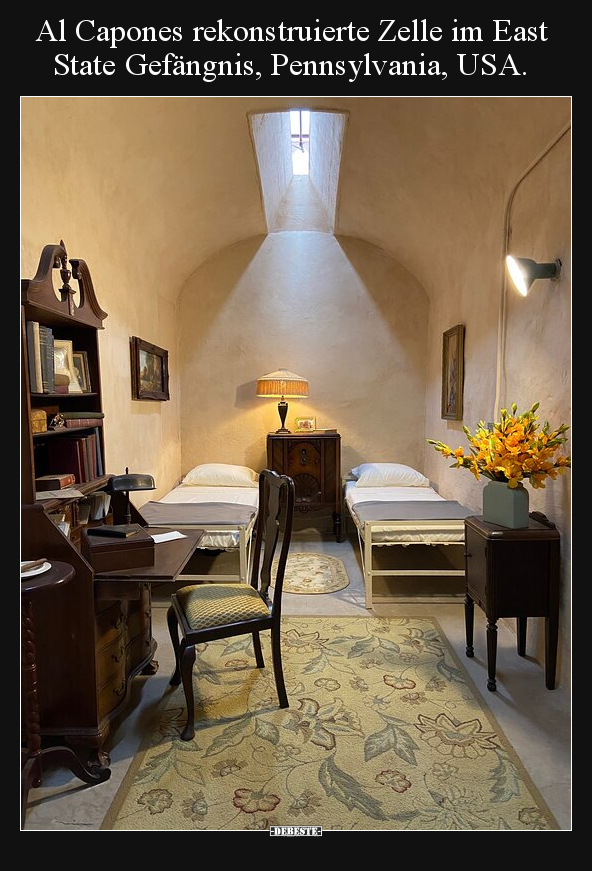 Al Capones rekonstruierte Zelle im East State Gefängnis..