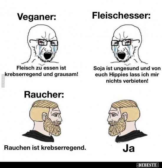 Veganer: Fleisch zu essen ist krebserregend und.. - Lustige Bilder | DEBESTE.de