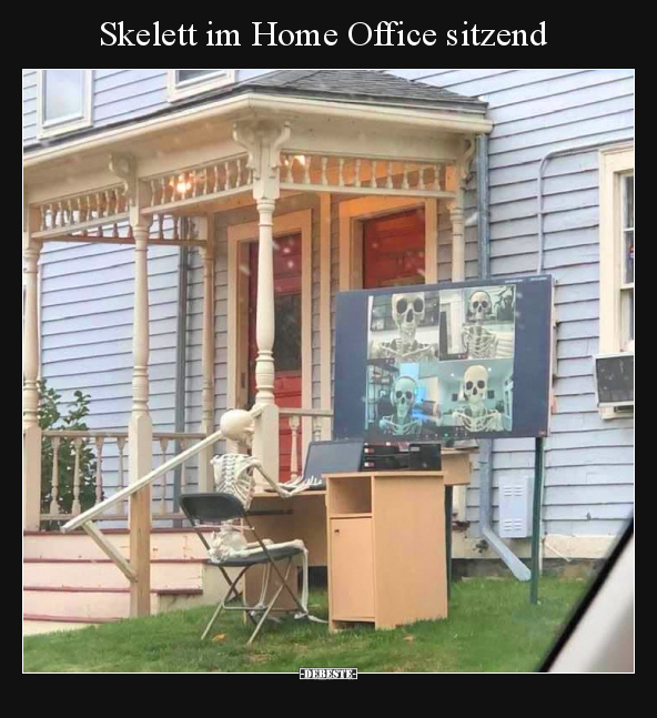 Skelett im Home Office sitzend.. - Lustige Bilder | DEBESTE.de
