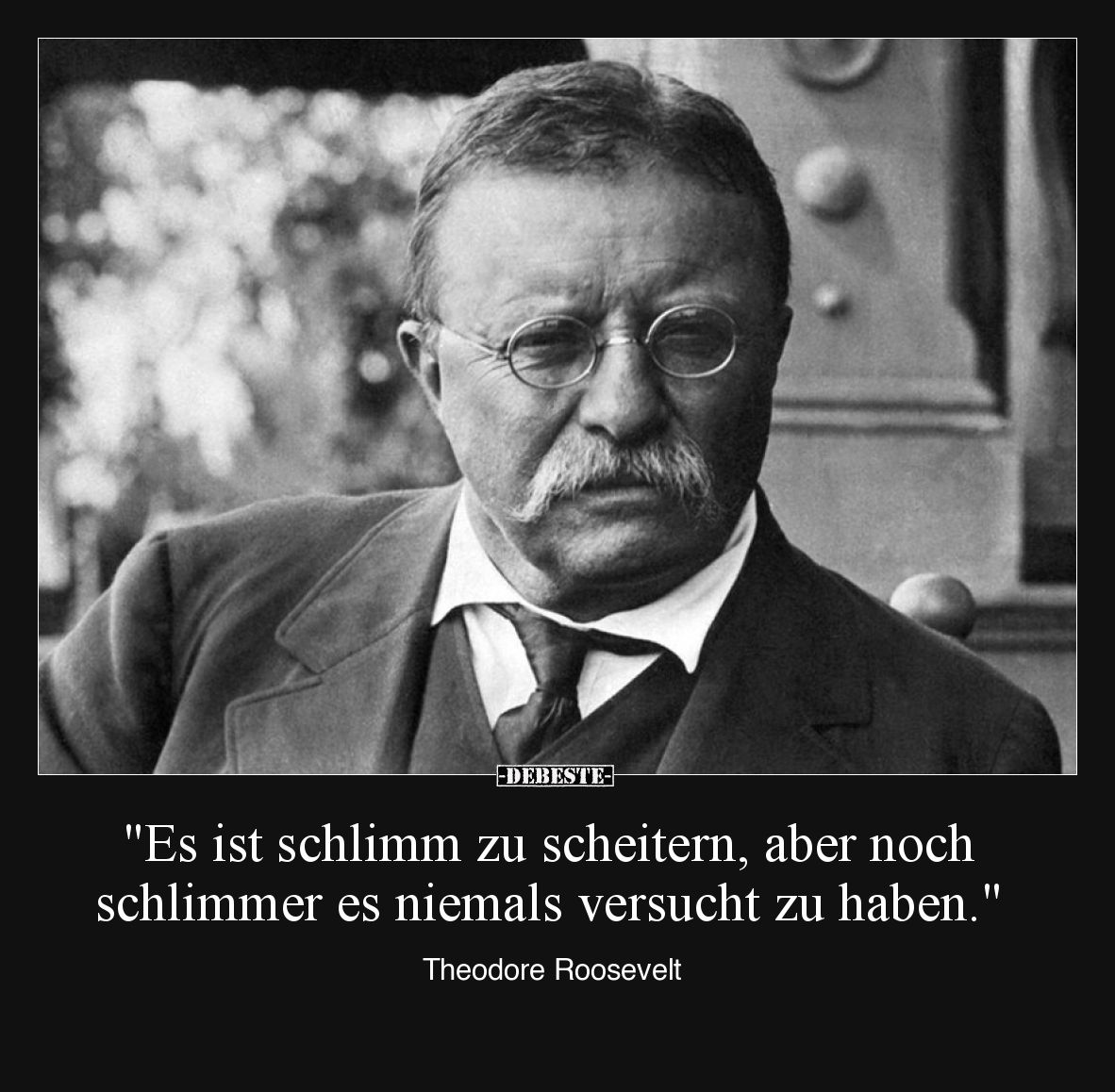 "Es ist schlimm zu scheitern, aber noch schlimmer es niemals versucht zu haben." Theodore Roosevelt
