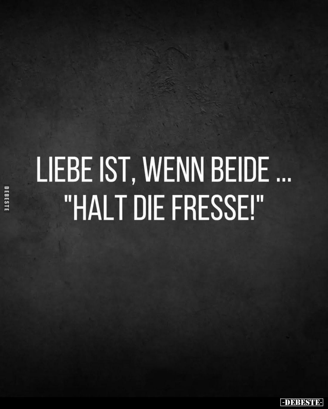 Liebe ist, wenn beide... "Halt die Fresse!"