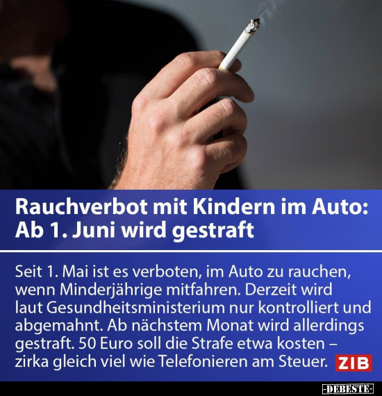 Rauchverbot mit Kindern im Auto: Ab 1. Juni wird.. - Lustige Bilder | DEBESTE.de