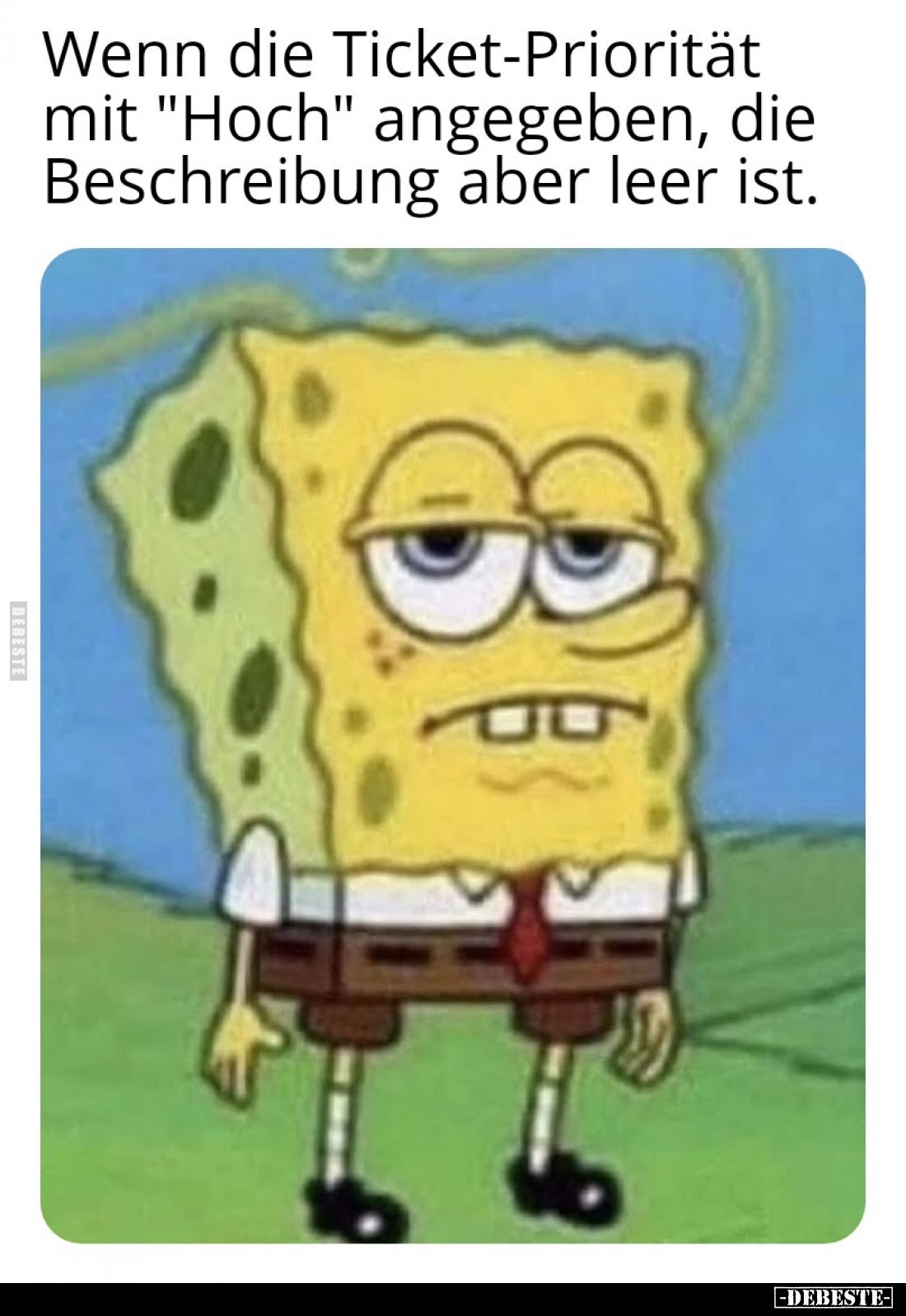 Wenn die Ticket-Priorität mit "Hoch" angegeben, die.. - Lustige Bilder | DEBESTE.de