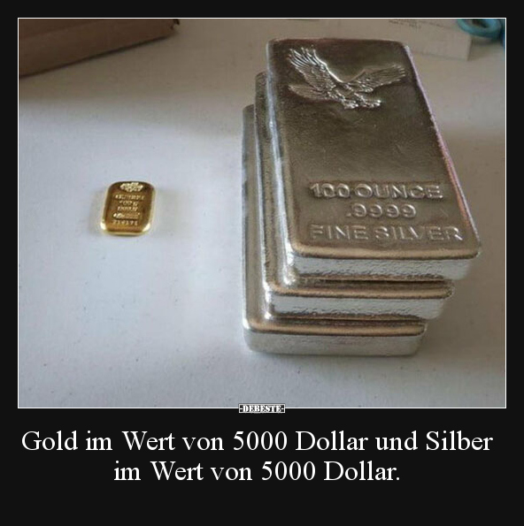Gold im Wert von 5000 Dollar und Silber im Wert von 5000.. - Lustige Bilder | DEBESTE.de
