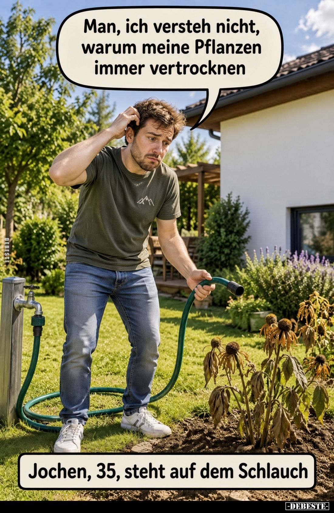 Man, ich versteh nicht, warum meine Pflanzen immer vertrocknen
-
Jochen, 35, steht auf dem Schlauch