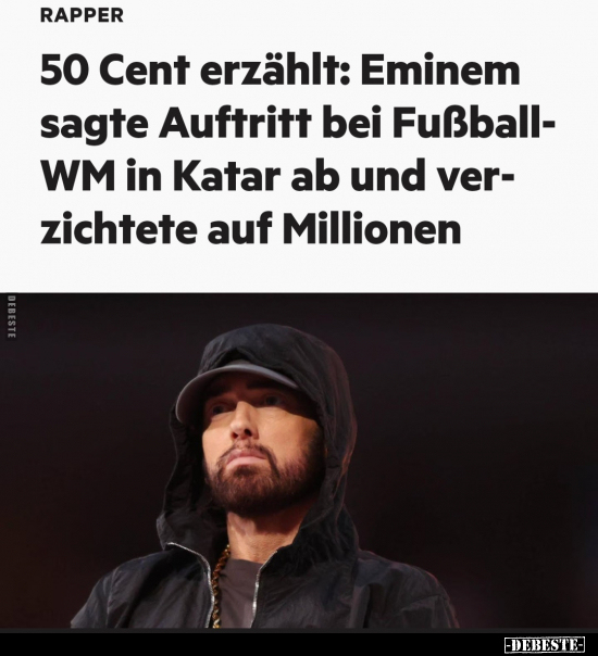 50 Cent erzählt: Eminem sagte Auftritt bei Fußball- WM in.. - Lustige Bilder | DEBESTE.de