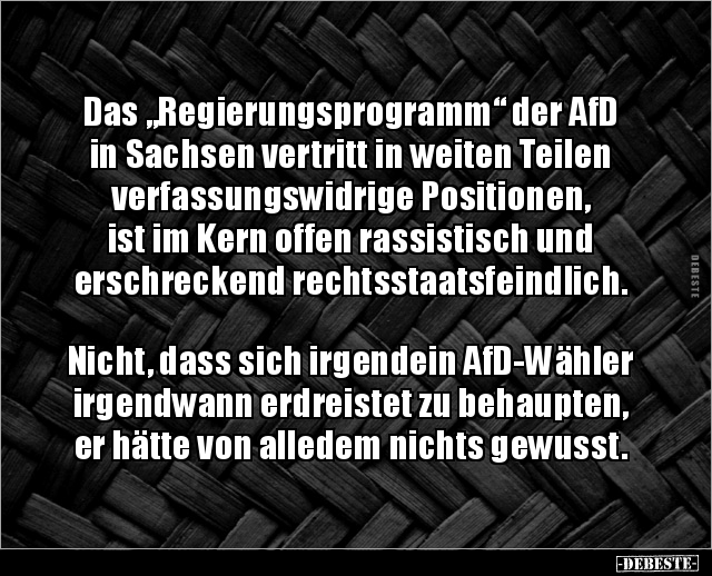 Das „Regierungsprogramm“ der AfD in Sachsen vertritt in.. - Lustige Bilder | DEBESTE.de