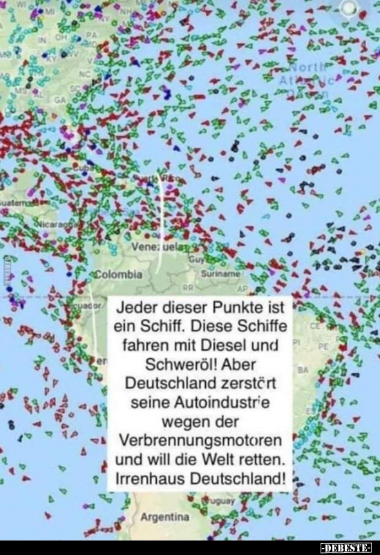 Jeder dieser Punkte ist ein Schiff. Diese Schiffe fahren.. - Lustige Bilder | DEBESTE.de