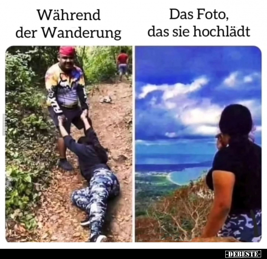 Während der Wanderung/ Das Foto, das sie hochlädt.. - Lustige Bilder | DEBESTE.de