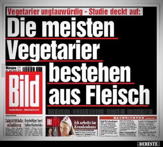 Die Meisten Vegetarier Bestehen Aus Fleisch Lustige Bilder Spruche Witze Echt Lustig