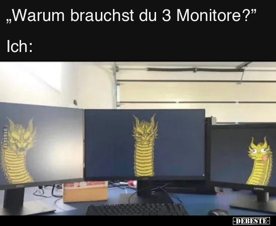 "Warum brauchst du 3 Monitore?”... - Lustige Bilder | DEBESTE.de