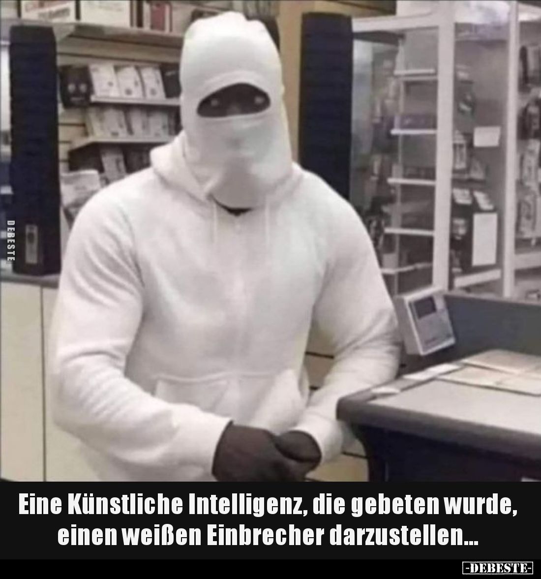 Eine Künstliche Intelligenz, die gebeten wurde, einen weißen Einbrecher darzustellen…