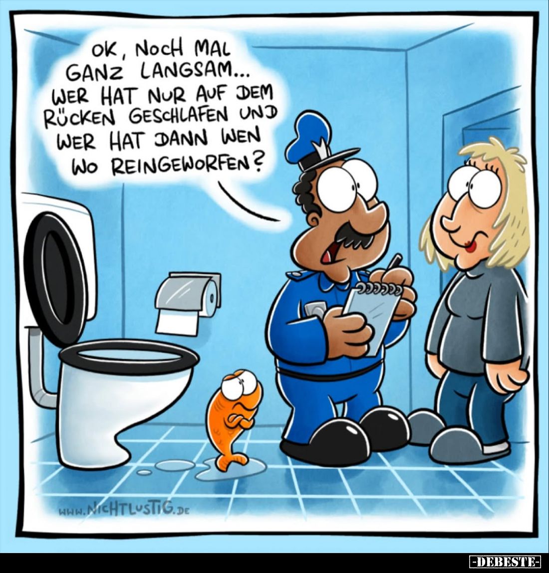 Ok, noch mal ganz langsam... Wer hat nur auf dem Rücken geschlafen und wer hat dann wen wo reingeworfen?