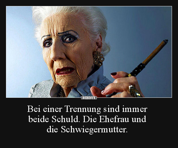 Bei einer Trennung sind immer  beide Schuld. Die Ehefrau und  die Schwiegermutter. - Lustige Bilder | DEBESTE.de