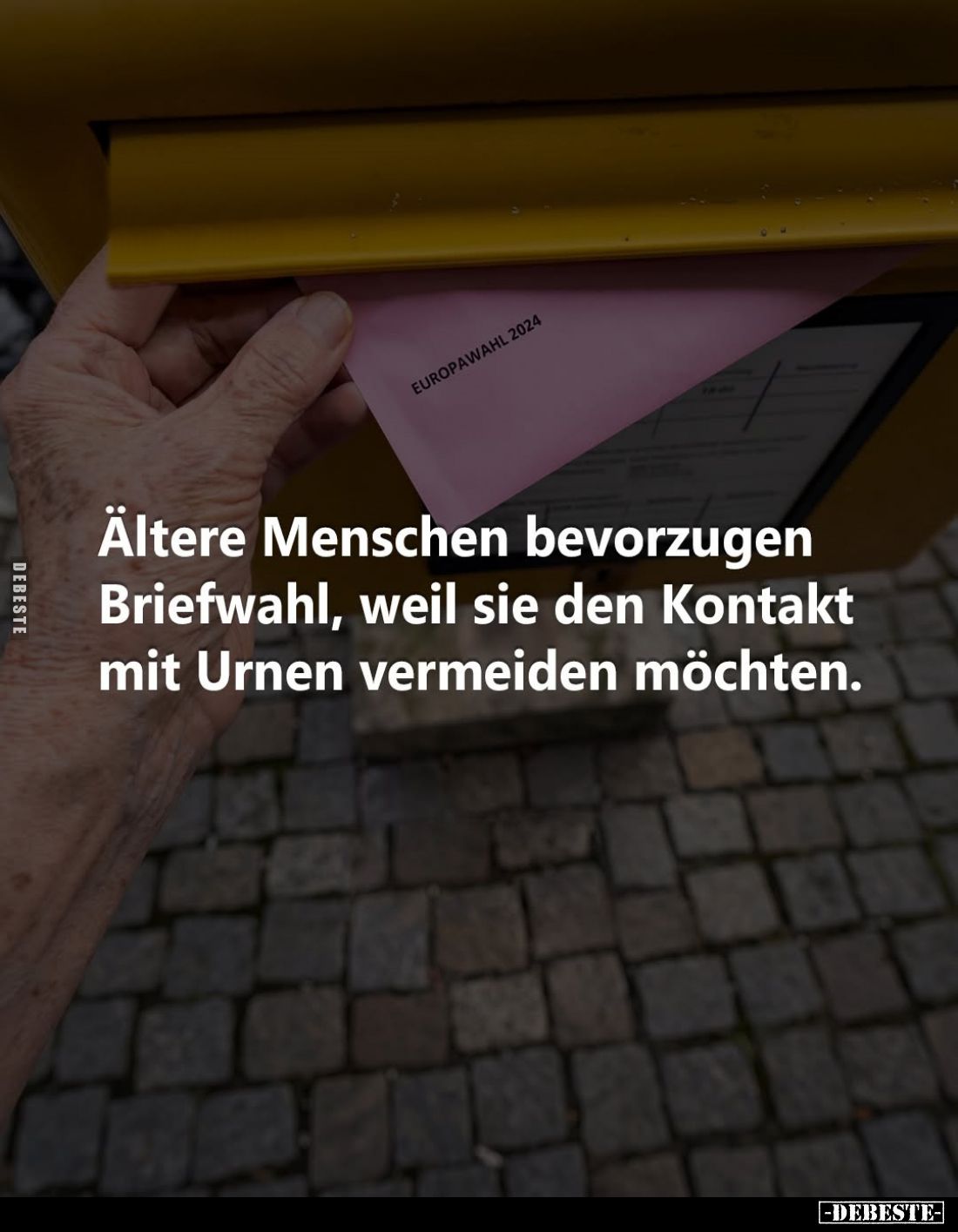 Ältere Menschen bevorzugen Briefwahl, weil sie den Kontakt mit Urnen vermeiden möchten.
