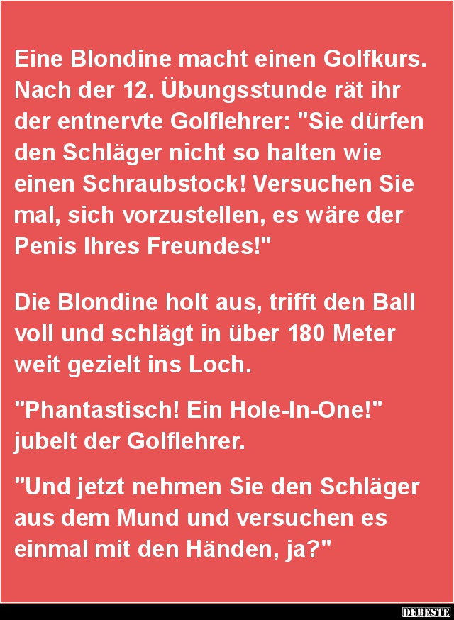 Eine Blondine macht einen Golfkurs.. - Lustige Bilder | DEBESTE.de