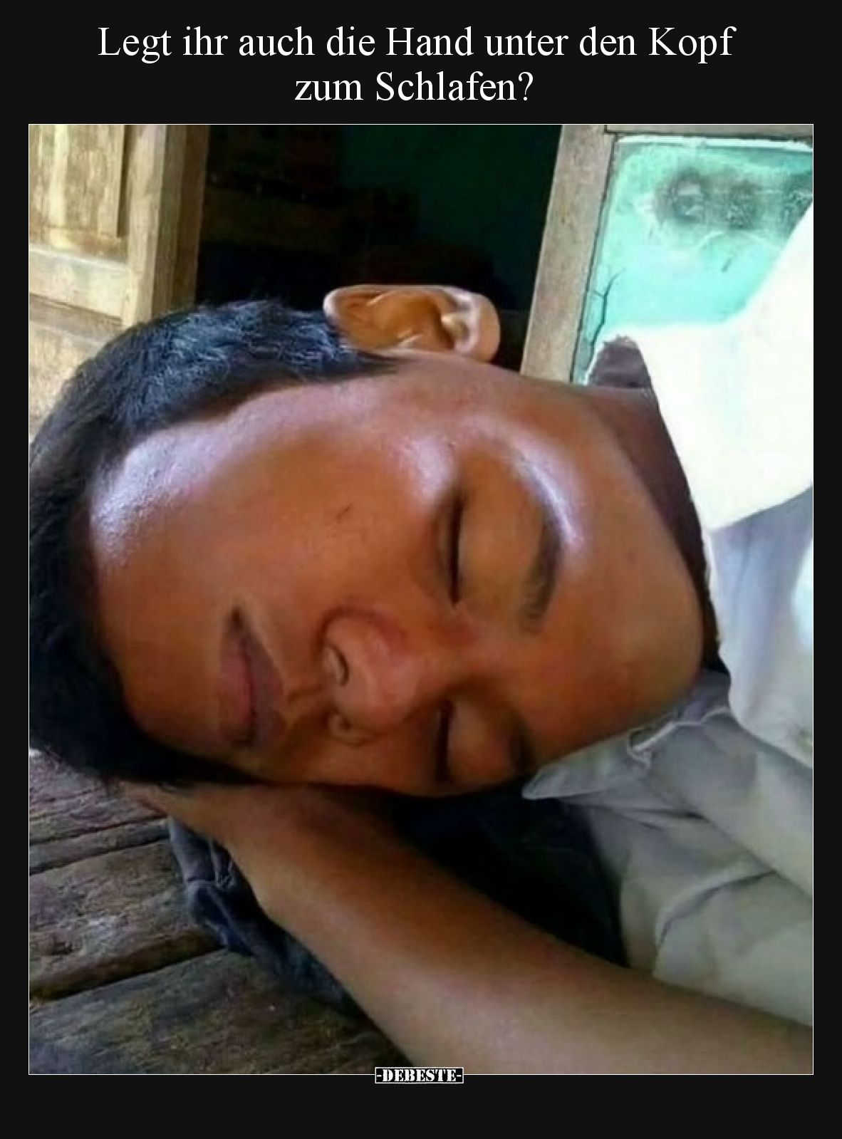 Legt ihr auch die Hand unter den Kopf zum Schlafen?