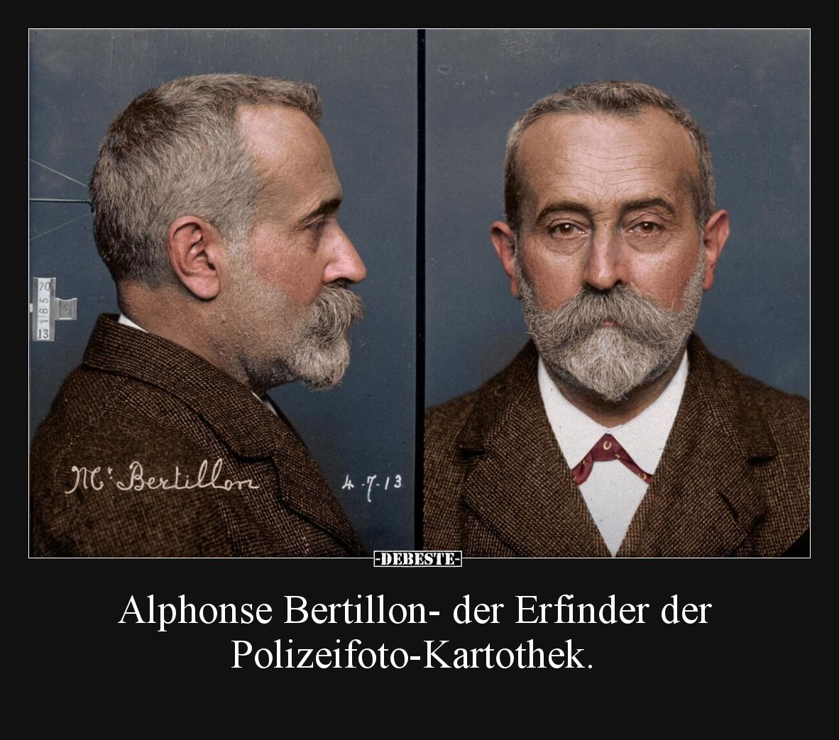 Alphonse Bertillon- der Erfinder der Polizeifoto-Kartothek.