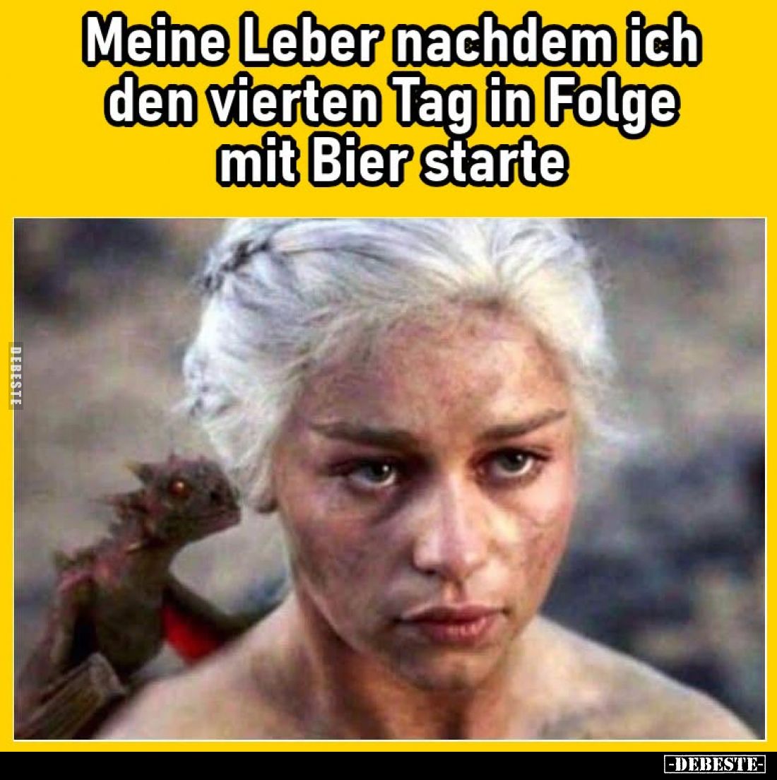 Meine Leber nachdem ich den vierten Tag in Folge mit Bier starte.