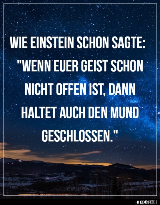 Wie Einstein schon sagte: "Wenn euer Geist schon nicht.." - Lustige Bilder | DEBESTE.de