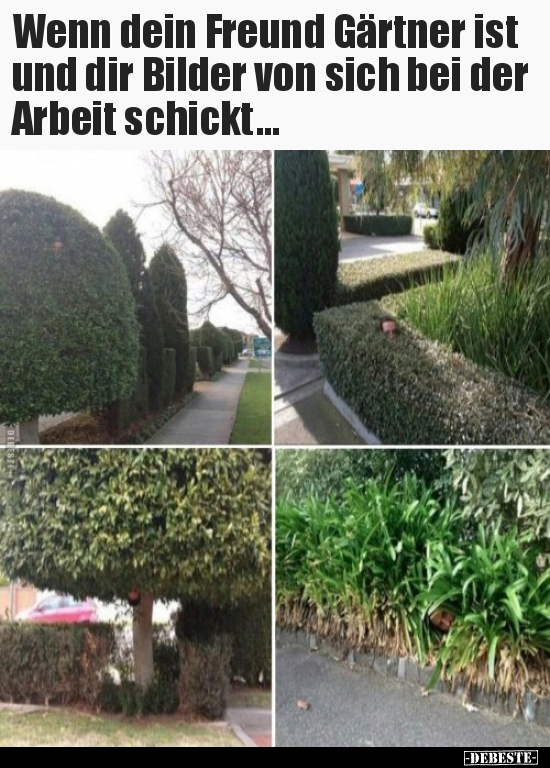 Wenn dein Freund Gärtner ist und dir Bilder von sich bei..