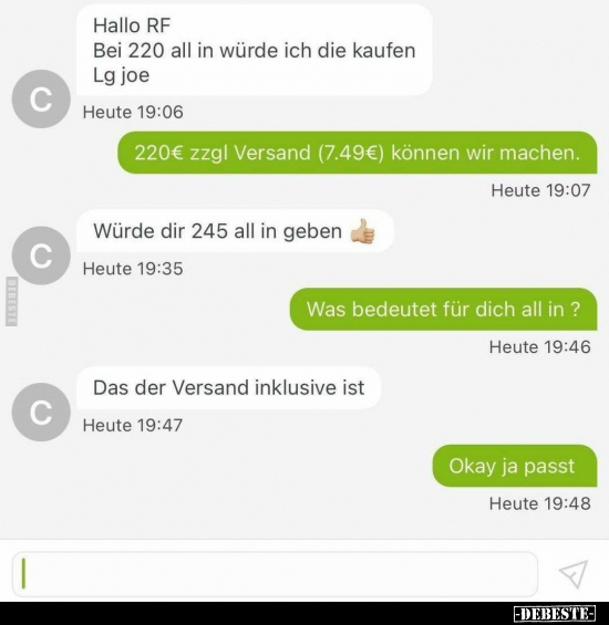 Hallo RF. Bei 220 all in würde ich die kaufen..