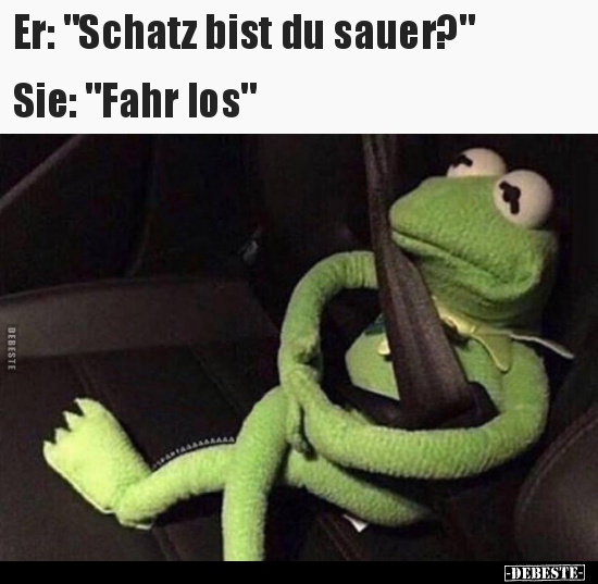 Er: "Schatz bist du sauer?" Sie: "Fahr los"..