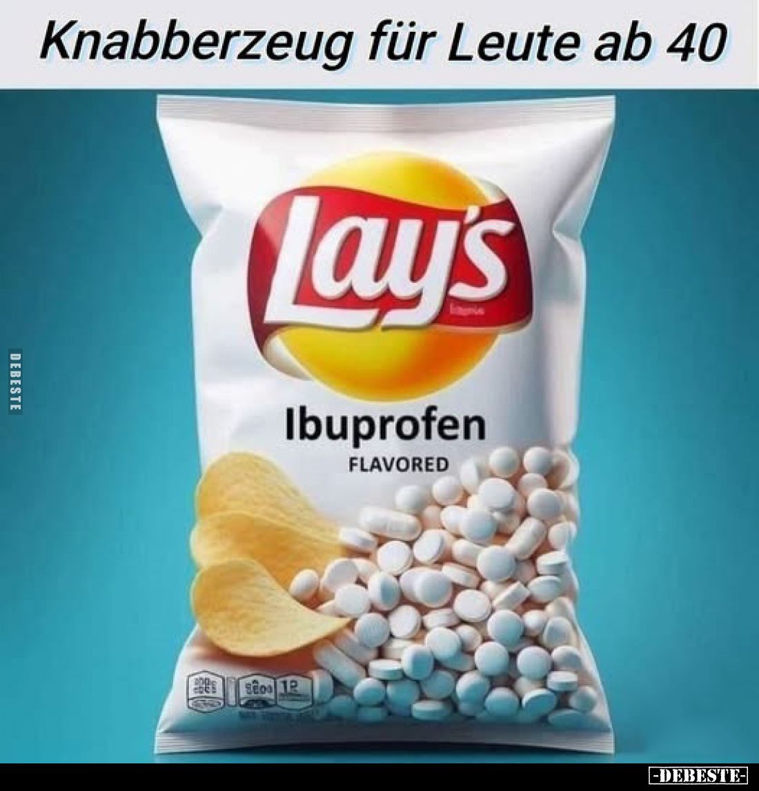 Knabberzeug für Leute ab 40
-
Lay's
Ibuprofen FLAVORED