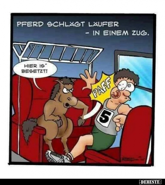 Pferd schlägt Läufer - in einem Zug.. - Lustige Bilder | DEBESTE.de