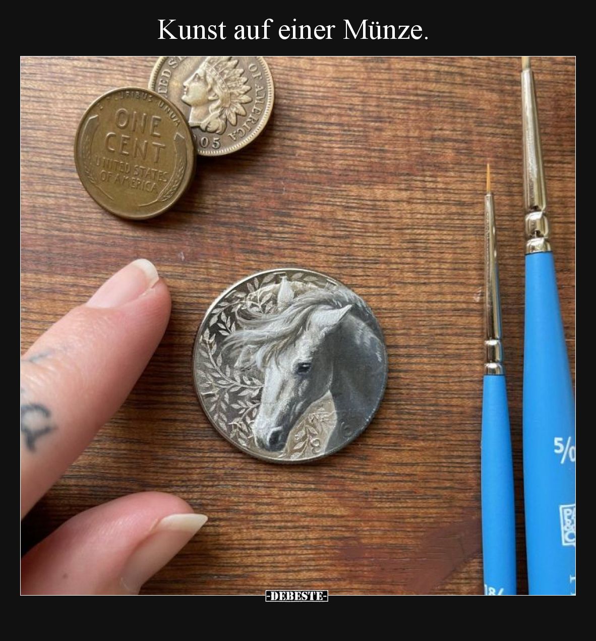 Kunst auf einer Münze.